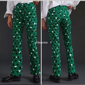 NWT Anthropologie Slim Jeans. Green motif. Size 27